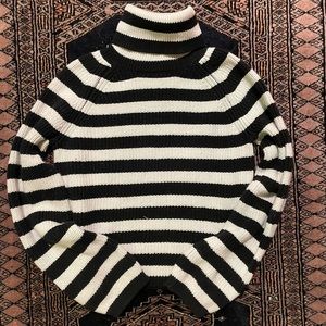 Striped turtleneck sweater